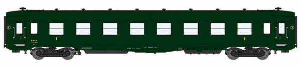 REE Modeles VB-138 - French SNCF Coach Class DEV AO A8 U53 Green 306, black Frame Era III A